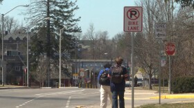 The bike lane near the East Third and South Rose intersection is pictured. Additional barriers will be installed on East Third Street between South Rose Avenue and South Indiana Avenue.