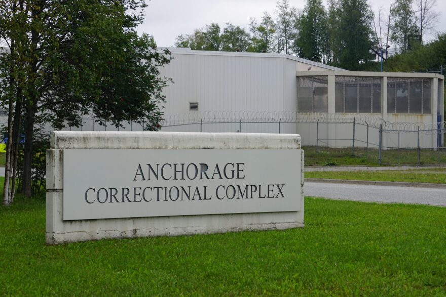 The entrance to the Anchorage Correctional Complex is seen on Aug. 29, 2022.