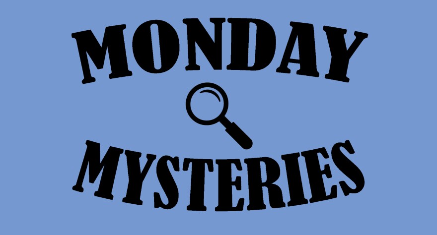 "Monday Mysteries" written with an illustration of a magnifying glass in the middle