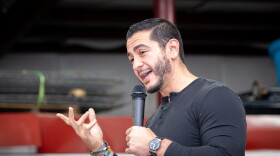 Abdul El-Sayed campaigns in Michigan's Upper Peninsula.