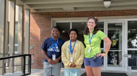 Left to Right-STEM Campers Braylon Jones and Rio Miriti-UK STEM Camp Co-Founder Dr. Margaret Mohr Schroeder