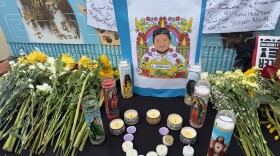Attendees brought candles and flowers to remember Lorenzo Salgado Araujo.