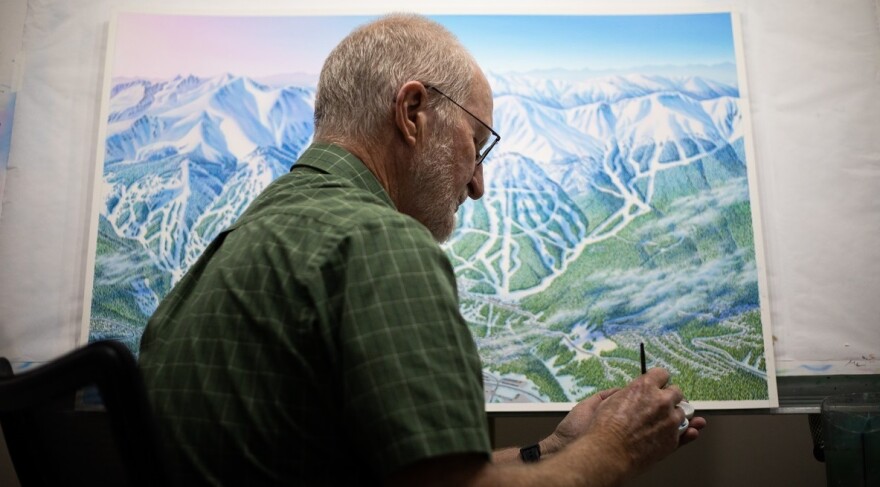 James Niehues has painted over 300 ski resort trail maps.