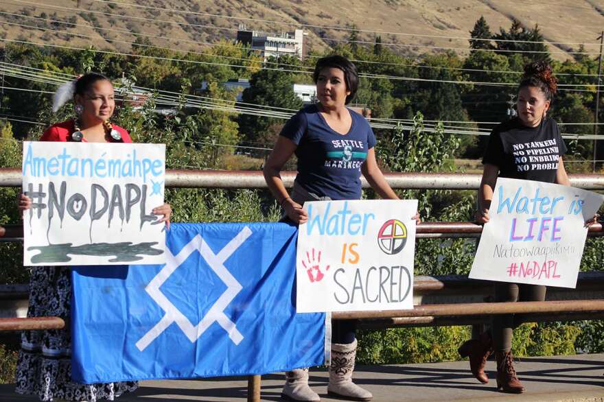 People show solidarity with the Standing Rock protesters, during a September event in Missoula, Montana.