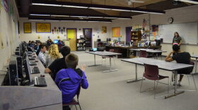 Krystal Gunter’s class reviews how to do formulas for Excel during their class period.