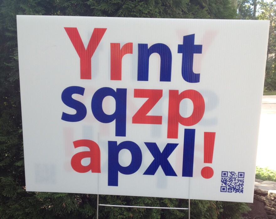 A sign promoting illiteracy awareness in the Triangle