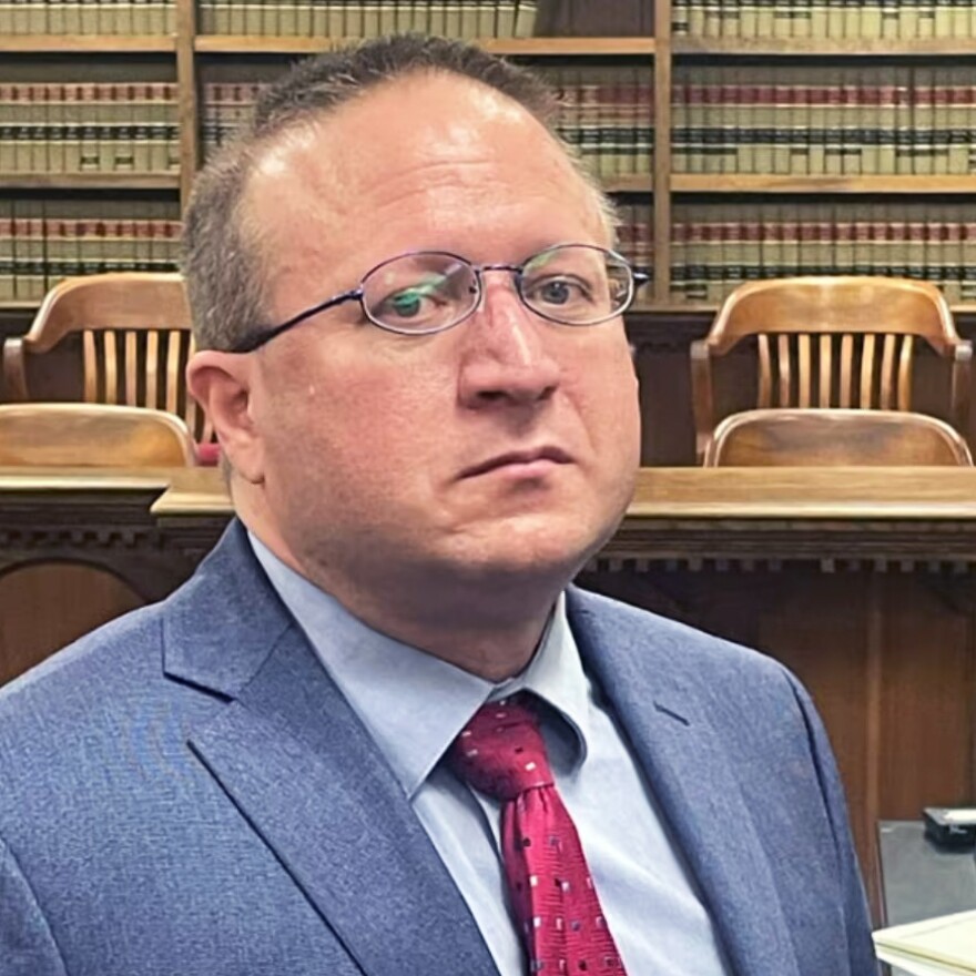 Adam Hoffman is shown in the courtroom during his trial.