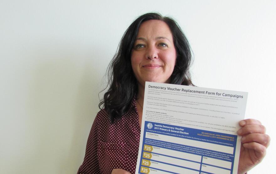 René LeBeau of the Seattle Ethics and Elections Commission says campaigns have a special form for people who want to donate but misplaced their vouchers.