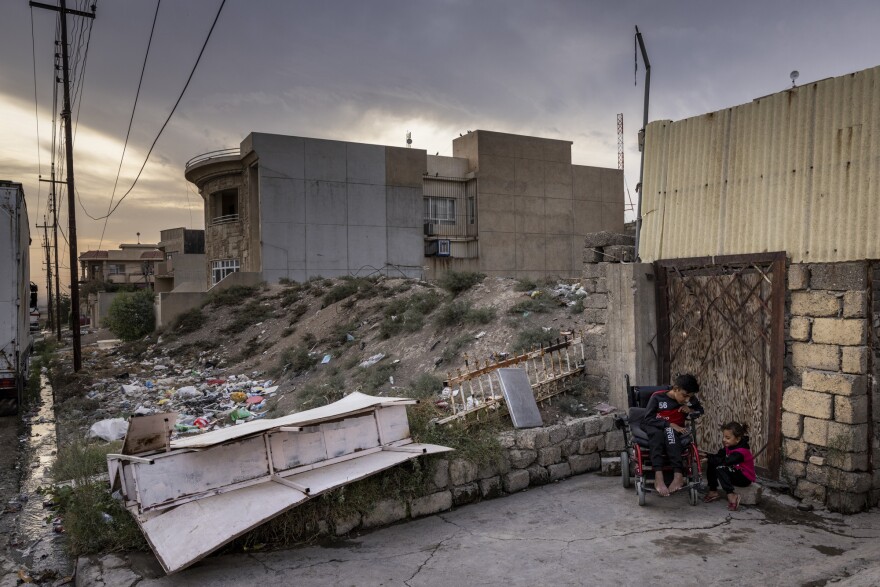 Hassan Allay-wi Mohammed Sultan (16) was paralysed in an airstrike while playing outside with a friend in April 2016. Photographed at home in the same house near where the blast happened. (case MC4 or #6 on Azmat’s list)