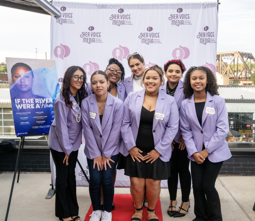 Her Voice Media fellows at the documentary premiere at Last Picture House, Davenport, on Sept. 27, 2026.