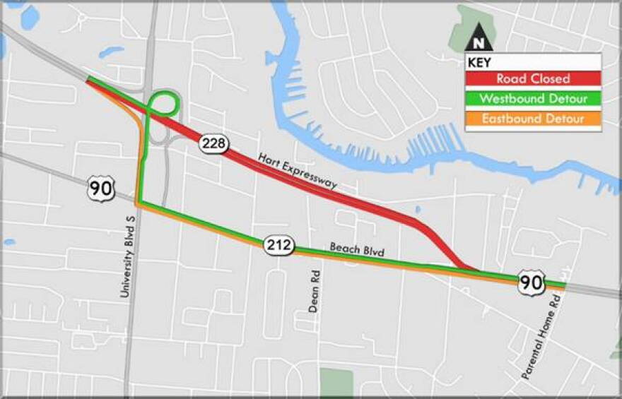 Detour map