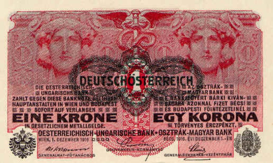 A one-crown note from the Austro-Hungarian empire.