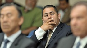 Fullerton police officer Manuel Ramos at the preliminary hearing in the death of Kelly Thomas, a mentally ill homeless man. Ramos and fellow officer Jay Cicinelli will stand trial for Thomas' death.