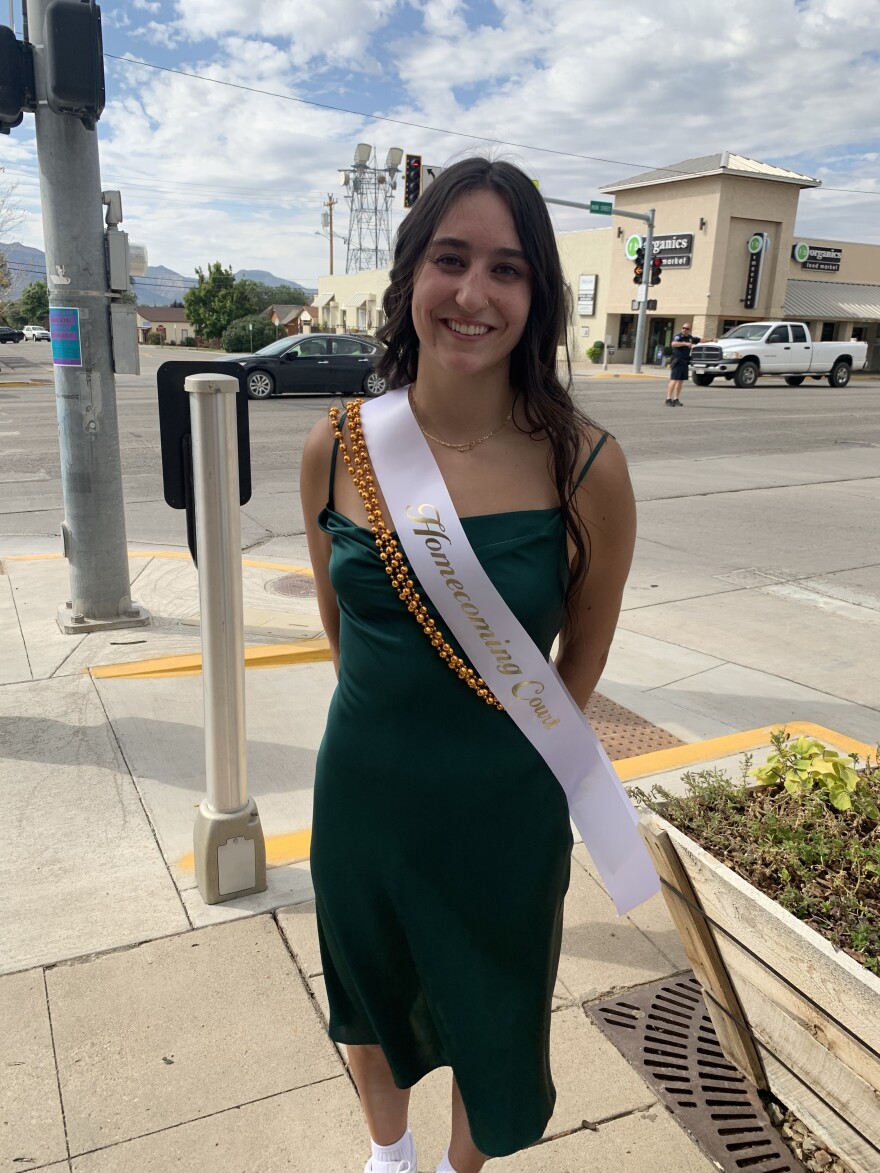 Montezuma-Cortez High School Student Body President Avery Wright dressed up for the homecoming parade.