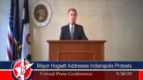 Indianapolis Mayor Joe Hogsett speaks during a virtual press conference on Saturday, May 30.