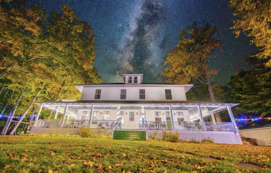 An original photograph by Shelly Leigh of Chamberlin's Ole Forest Inn, a local bed and breakfast in the shores of Manistique Lake.