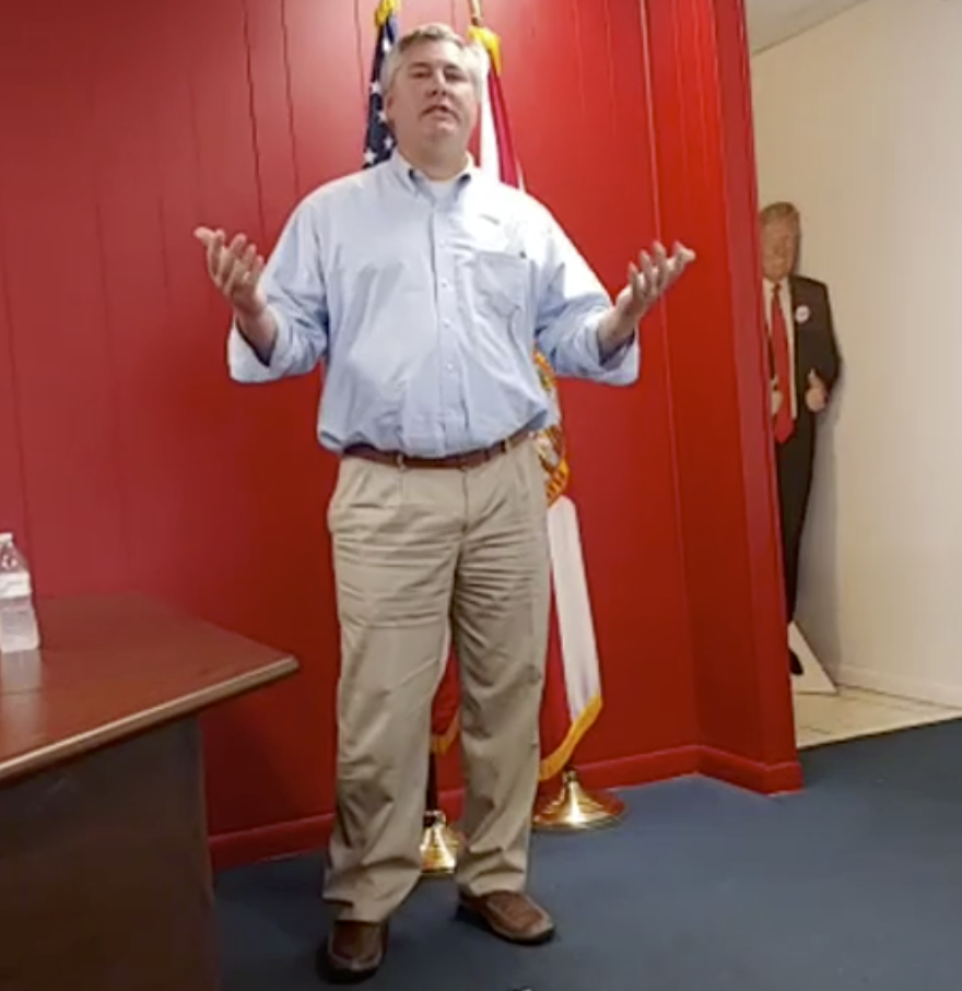 Panama City-based personal injury lawyer Bill Price explains his plan to move to Georgia and register to vote there at a Bay County GOP meeting that streamed live on Facebook on Nov. 7, 2020.