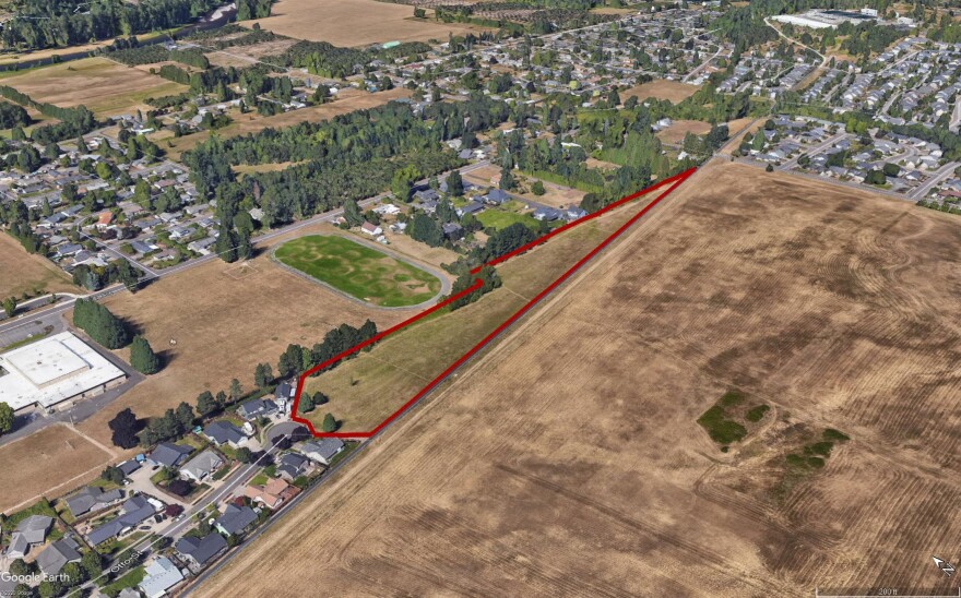 An aerial view of the park property in north Springfield.