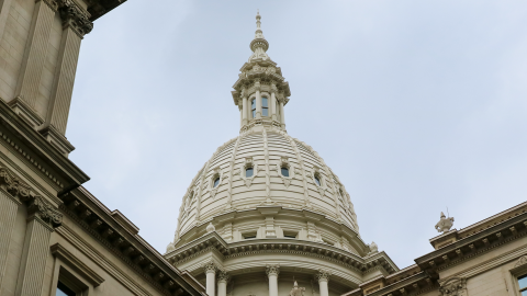 The Michigan capitol building in Lansing.