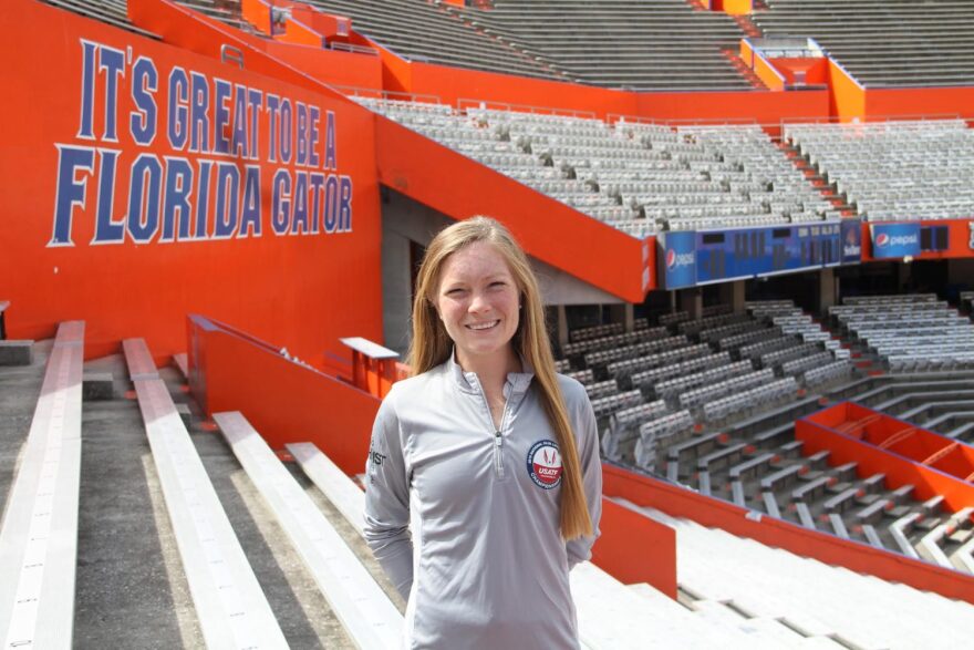 University of Florida doctoral student Anne Elise Creamer is set to run in her fourth Boston Marathon and, through her participation, is raising money for the PACE Center for Girls Alachua. The nonprofit provides education and counseling for young women and advocates for them. (Kathryn Farr/WUFT News)