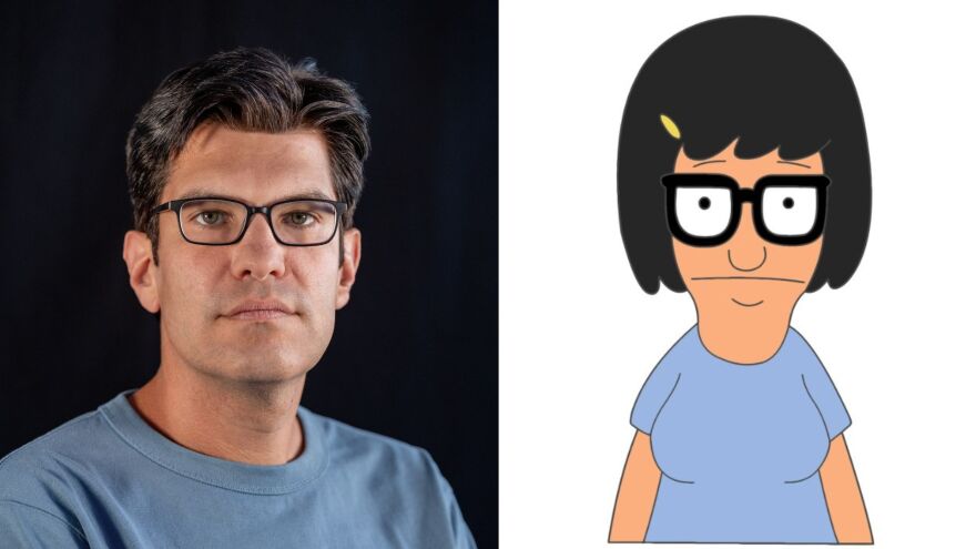 Actor, writer, and comedian Dan Mintz (left) voices the part of Tina Belcher (right) on Fox's Bob's Burgers.