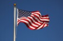 The flag of the united states of America flying.