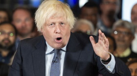 FILE - Former Prime Minister of the United Kingdom, Boris Johnson, delivers a speech at a Conservative Party campaign event at the National Army Museum in London., Tuesday, July 2, 2024. (AP Photo/Thomas Krych,File)