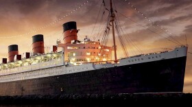 RMS Queen Mary berthed in Long Beach Harbor.