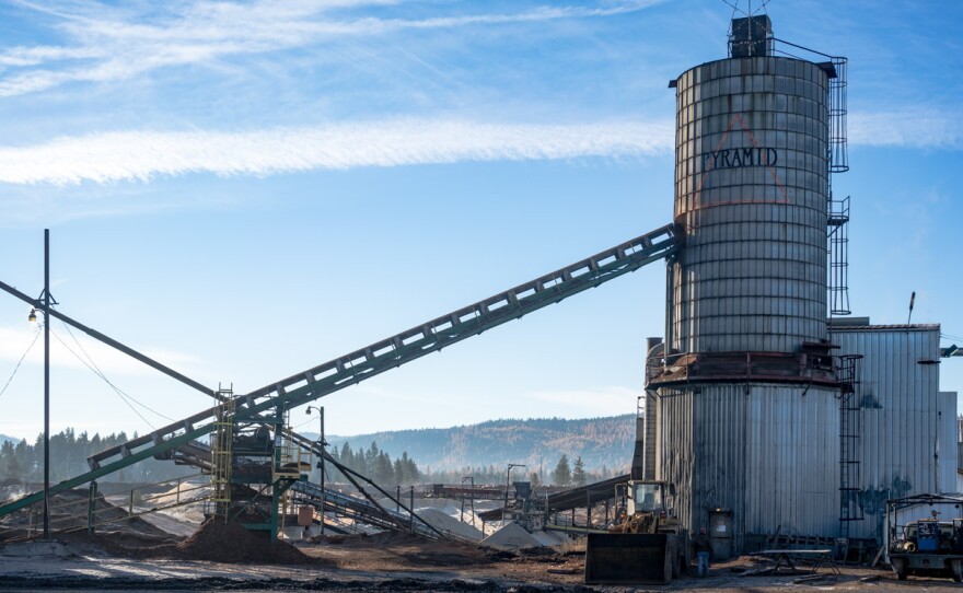 A 2018 photo of Pyramid Mountain Lumber Company in Seeley Lake, Montana