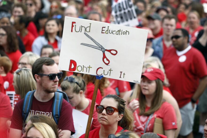 Kentucky public school teachers rallied at the Kentucky Capitol in April 2018.