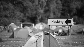 A "hacking" sign.