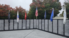 A portion of the Vietnam Traveling Wall standing in the parking lot of Delaware Park Casino on Friday October 16, 2026.