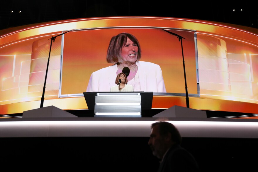 Pat Smith, mother of Sean Smith, one of the four Americans killed in the September 11, 2012 terror attack on the U.S. Consulate in Benghazi, Libya, delivers a speech on the first day of the Republican National Convention.