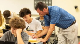 Mike McDonald teaches a class at Park Hill High School in Kansas City. McDonald was recently appointed to the Missouri State Board of Education as a nonvoting member.