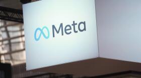 FILE - The Meta logo is seen at the Vivatech show in Paris, France, June 14, 2023. (Thibault Camus/AP)