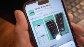 An app for Kalshi, an online prediction market site, is shown on Feb. 25, 2026 in Chicago, Illinois. (Scott Olson/Getty Images)