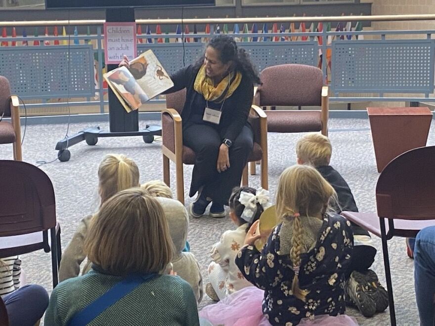 Children's book author Rajani LaRocca read to kids over the weekend at the Rochester Children's Book Festival at Monroe Community College in Brighton.