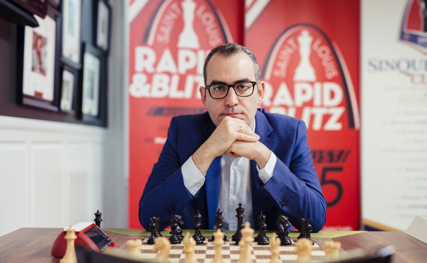 Grandmaster Leinier Dominguez at a recent Rapid Blitz tournament at the St. Louis Chess Club.