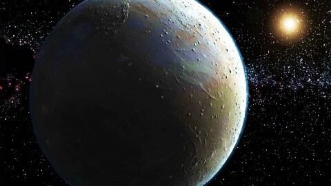 View of Pluto, artist's impression based on 2015 NASA image.