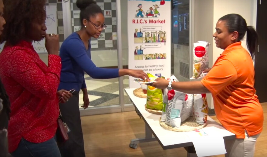 tasting food samples