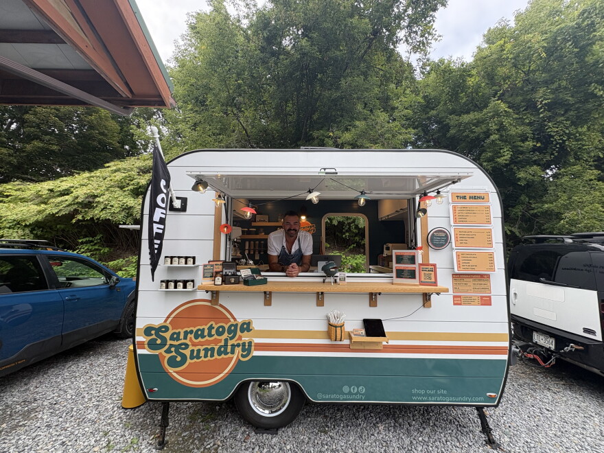 Vic Ikeda-Wood and his coffee truck at Saratoga Springs Farmers Market