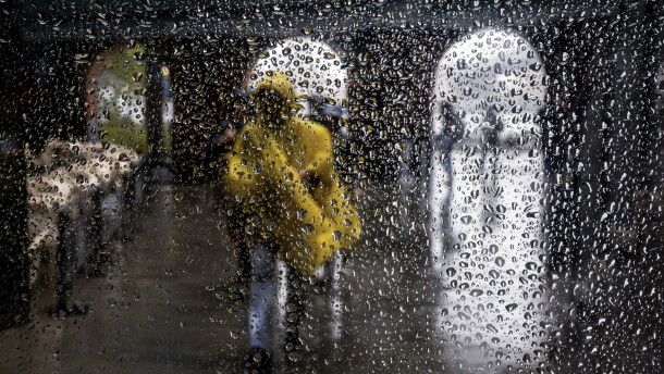 FILE: First Nor'Easter of the season hits the East Coast. People walk through Brooklyn in the rain as New York City experiences wind and rain associated with a nor’easter storm moving through the region on October 13, 2025 in New York City.