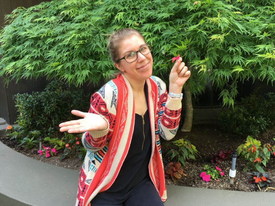 Sara Feigl may not be able to smell the flowers, but she's totally unfazed by stinky port-a-potties.