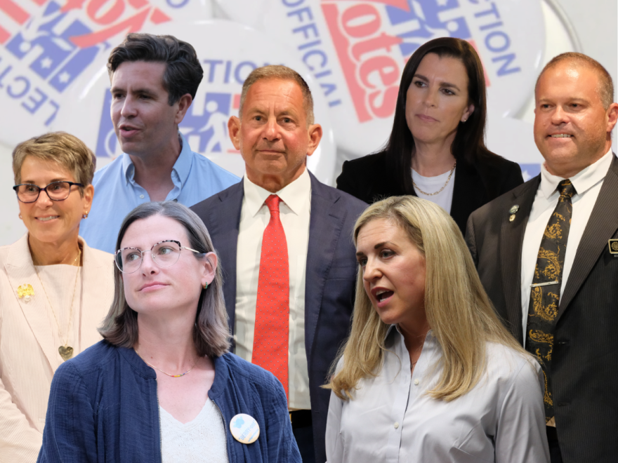 Front row: Carleigh Beriont and Maura Sullivan. Middle row: Hollie Noveletsky, Anthony DiLorenzo and Brian Cole. Back row: Christian Urrutia and Stefany Shaheen.