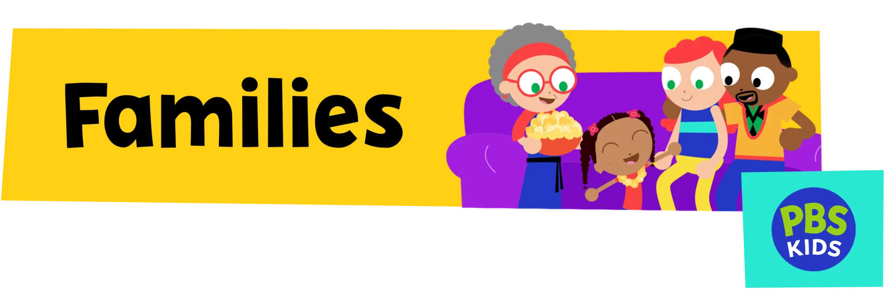 Families - cartoon image of a family sitting on a couch