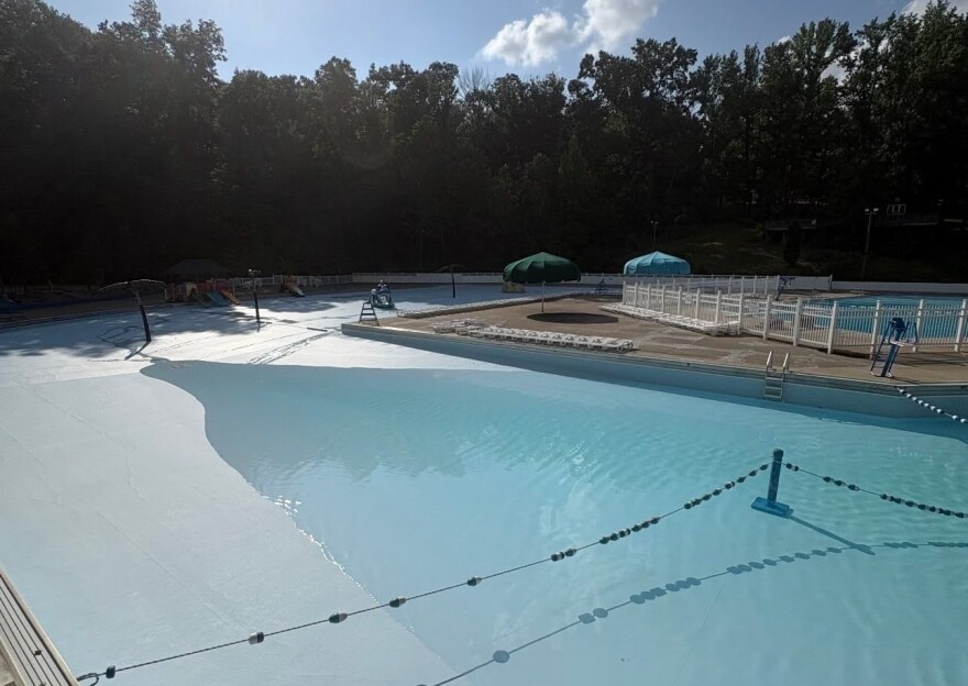 Burdette Park swimming pools after crews pumped out flood water, cleaned the pools, and refilled them, June 28, 2026