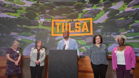 (From left to right) Laura Woods, City Councilor Jackie Dutton, Mayor Monroe Nichols