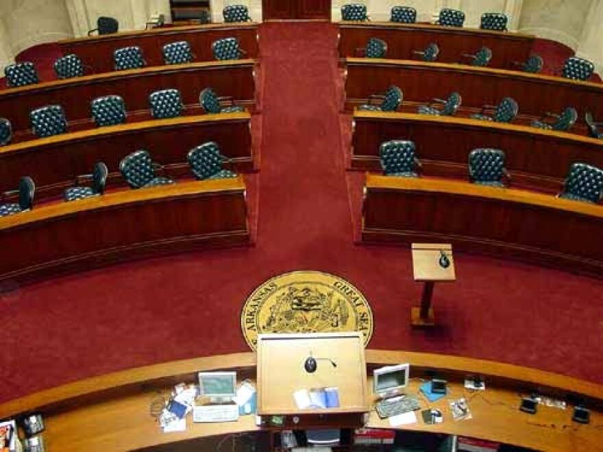 Arkansas Senate Chamber in the state Capitol building.