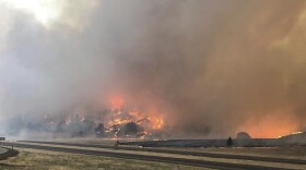 The Klamathon Fire burns this week in Hornbrook, Calif., just south of the Oregon border. At least one person was killed in the fire.