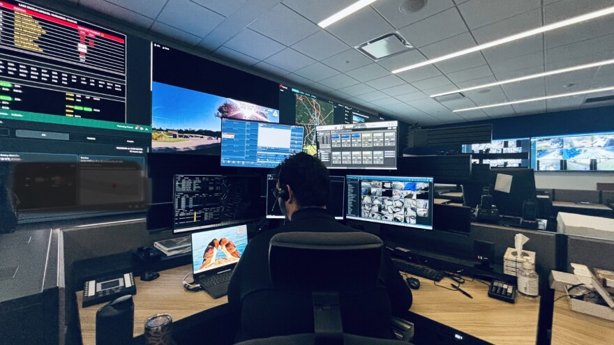 A view of the University of Kentucky Police Department's new security operations center.
